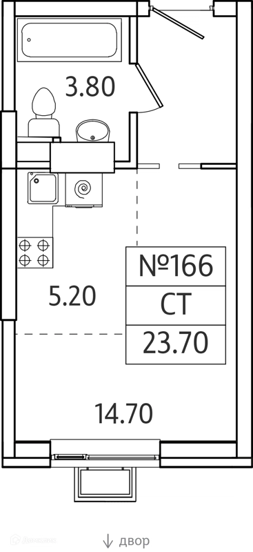 Студия 24 м² Видный Берег 2.0