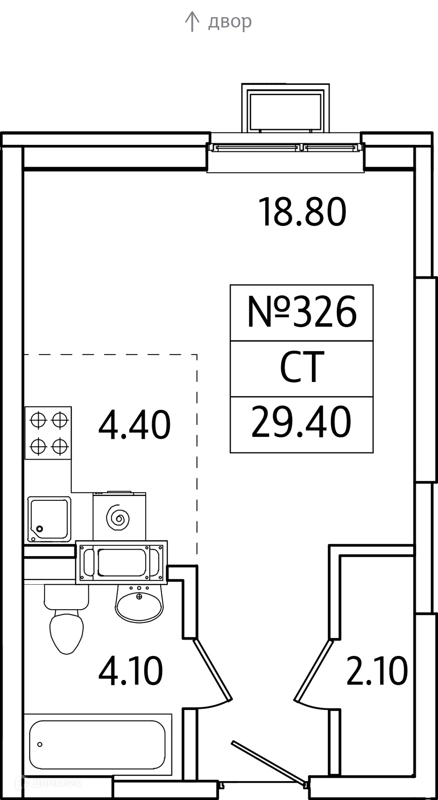 Студия 29 м² Видный Берег 2.0