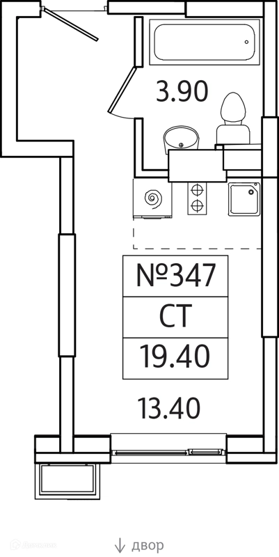 Студия 19 м² Видный Берег 2.0