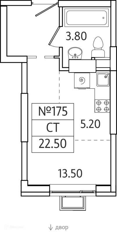 Студия 23 м² Видный Берег 2.0