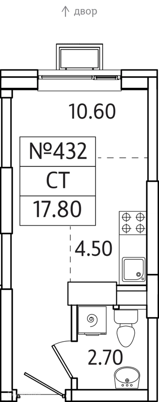 Студия 18 м² Видный Берег 2.0