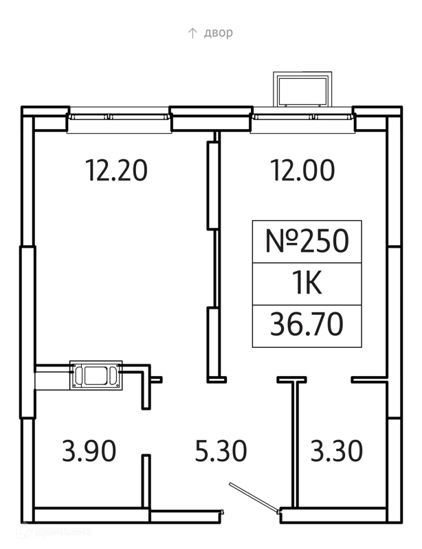 1-комнатная квартира 37 м² Видный Берег 2.0