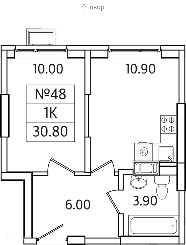 1-комнатная квартира 31 м² Видный Берег 2.0
