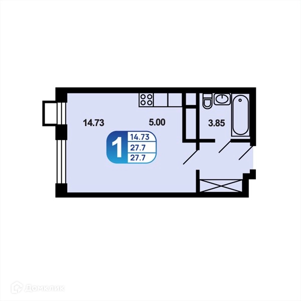 Студия 27.7 м² Краснофлотский