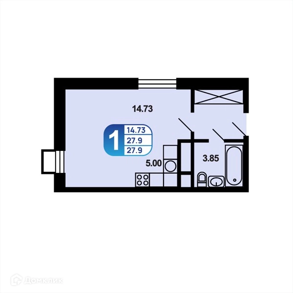 Студия 27.9 м² Краснофлотский