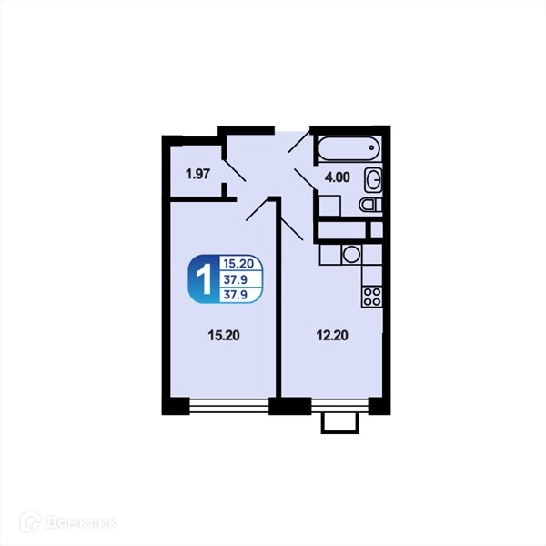 1-комнатная квартира 37.9 м² Краснофлотский