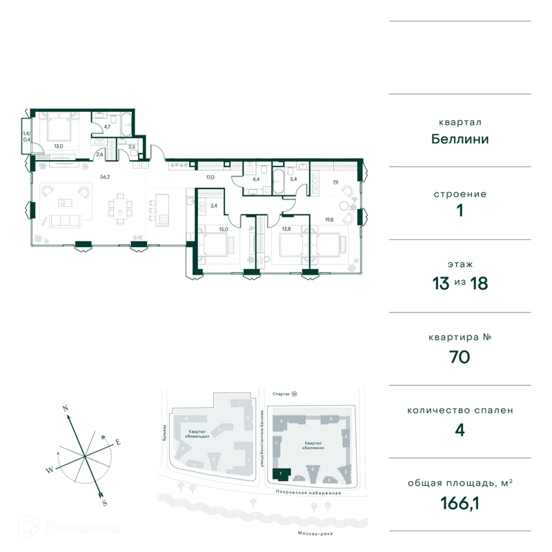 4-комнатная квартира 166 м² Клубный город на реке Примавера