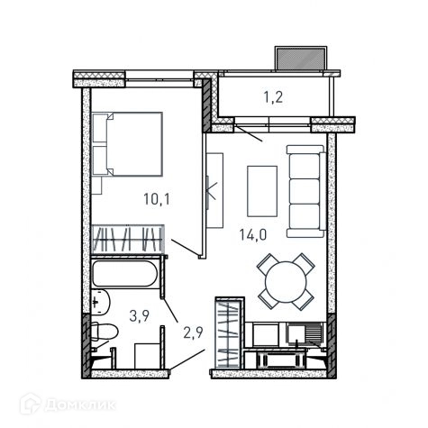 1-комнатная квартира 32.1 м² Квартал Светлый