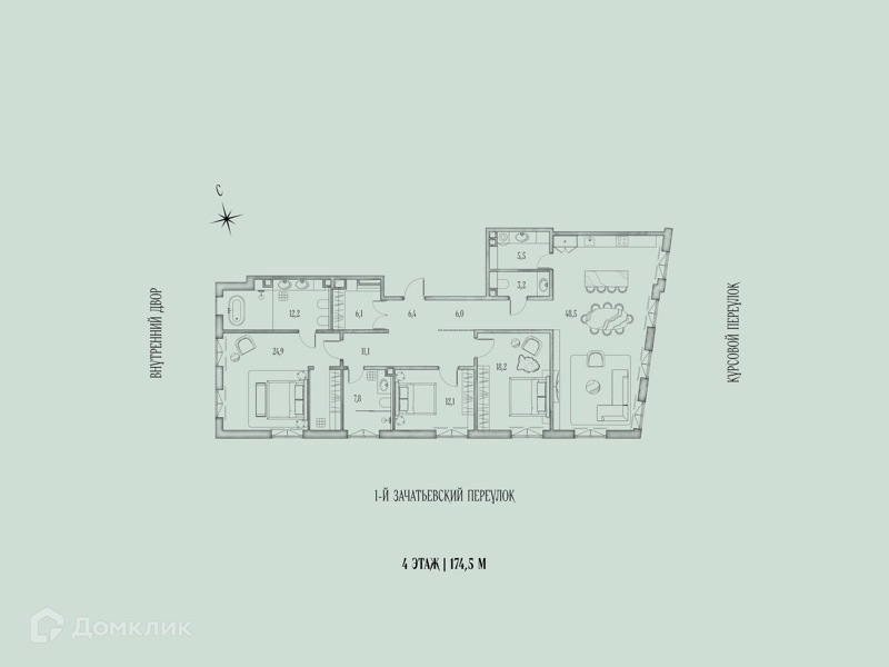 2-комнатная квартира 171 м² Аннабель