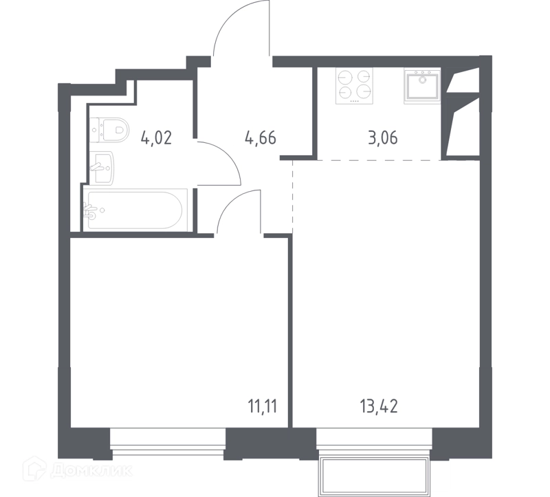 1-комнатная квартира 36.3 м² Долина Яузы