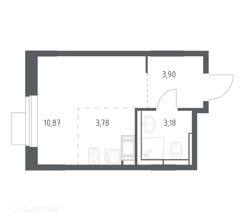 Студия 21.73 м² Пятницкие Луга