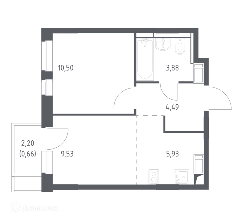 1-комнатная квартира 34.99 м² Пятницкие Луга