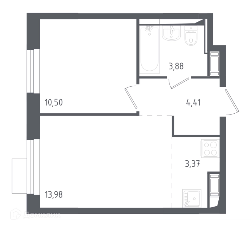 1-комнатная квартира 36.2 м² Пятницкие Луга