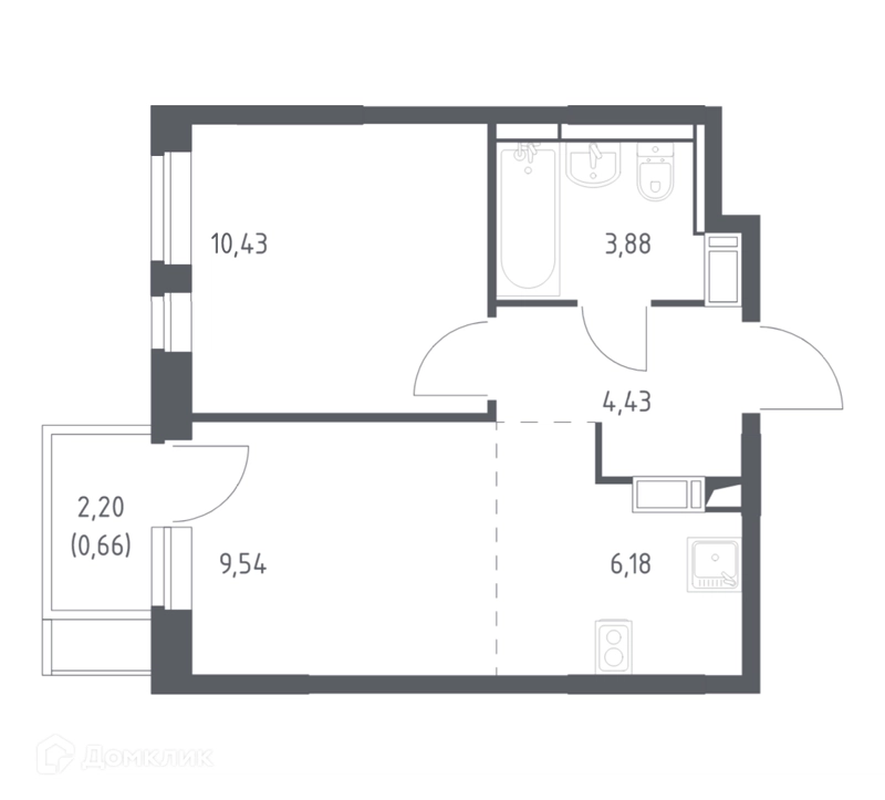 1-комнатная квартира 35.12 м² Пятницкие Луга