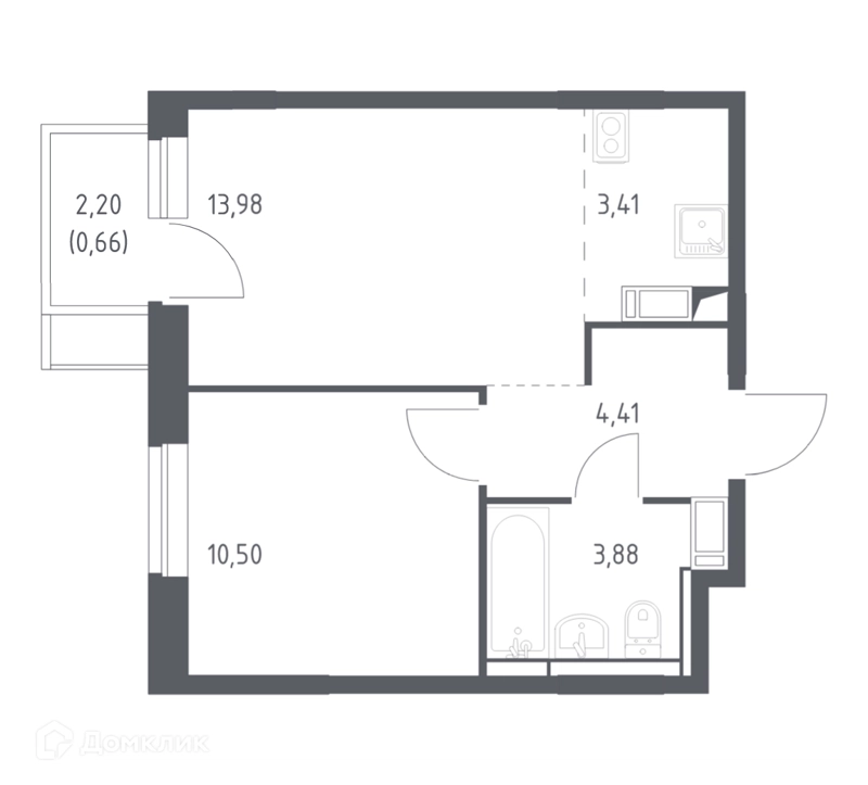 1-комнатная квартира 36.84 м² Пятницкие Луга