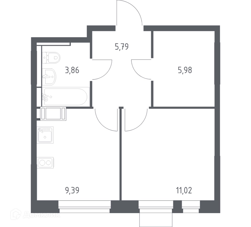 1-комнатная квартира 36.04 м² Пятницкие Луга