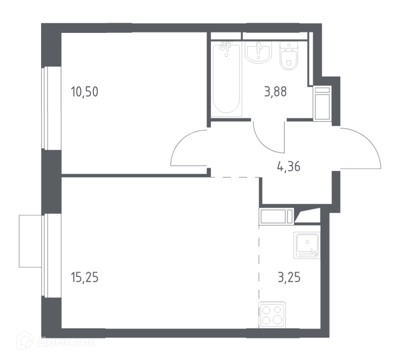 1-комнатная квартира 37.24 м² Пятницкие Луга