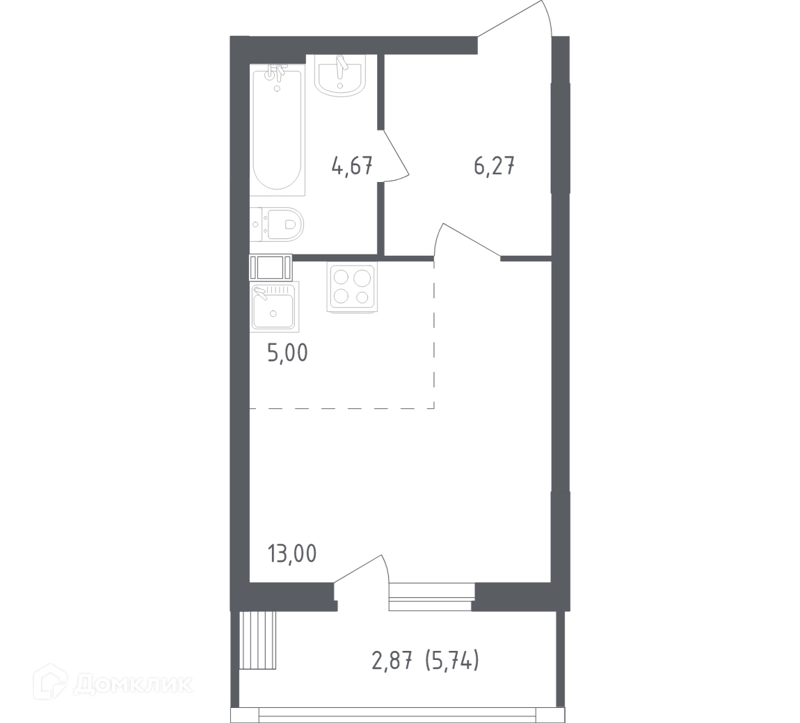 Студия 31.6 м² Егорово парк