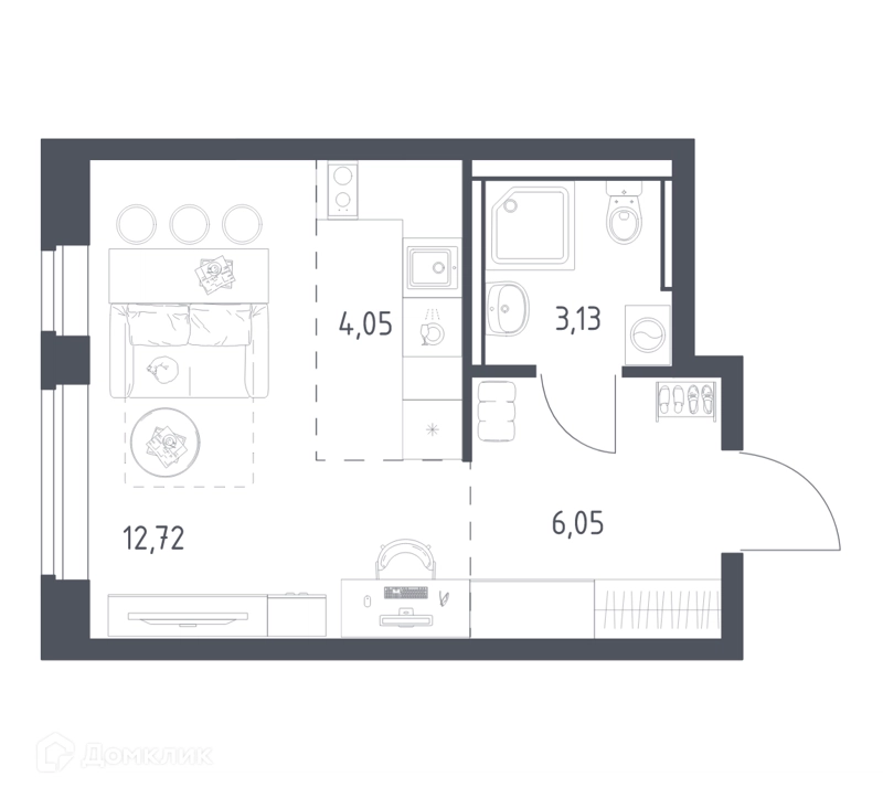 Студия 26.1 м² Егорово парк