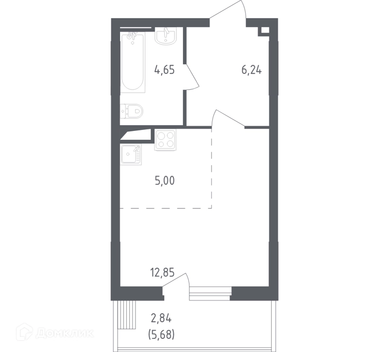 Студия 31.3 м² Егорово парк