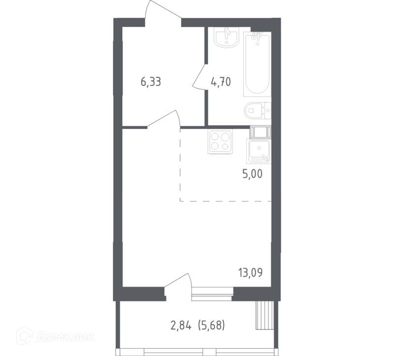 Студия 31.7 м² Егорово парк