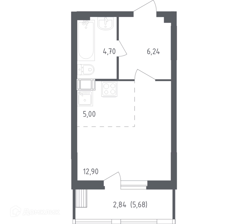 Студия 31.5 м² Егорово парк