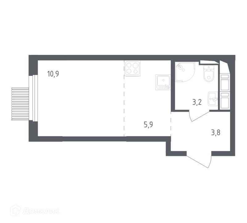 Студия 23.3 м² Мытищи Парк