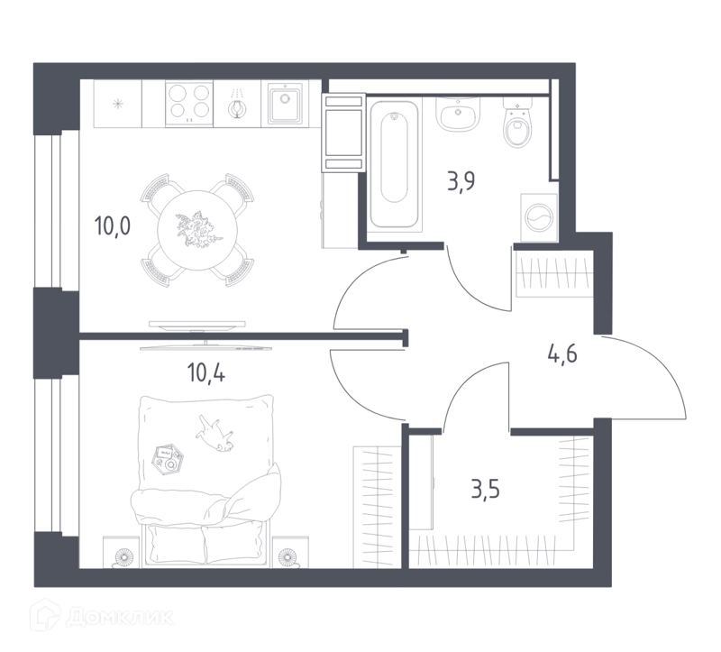 1-комнатная квартира 32 м² Мытищи Парк