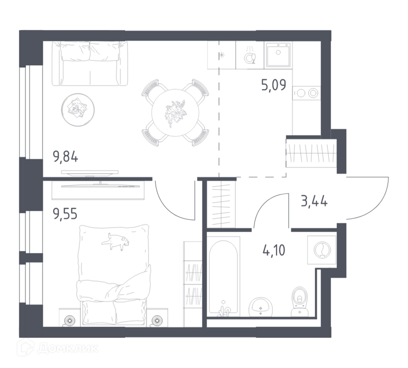 1-комнатная квартира 32.02 м² Пригород Лесное