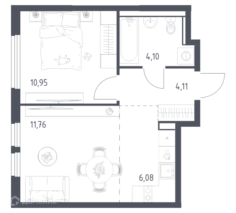 1-комнатная квартира 37 м² Пригород Лесное
