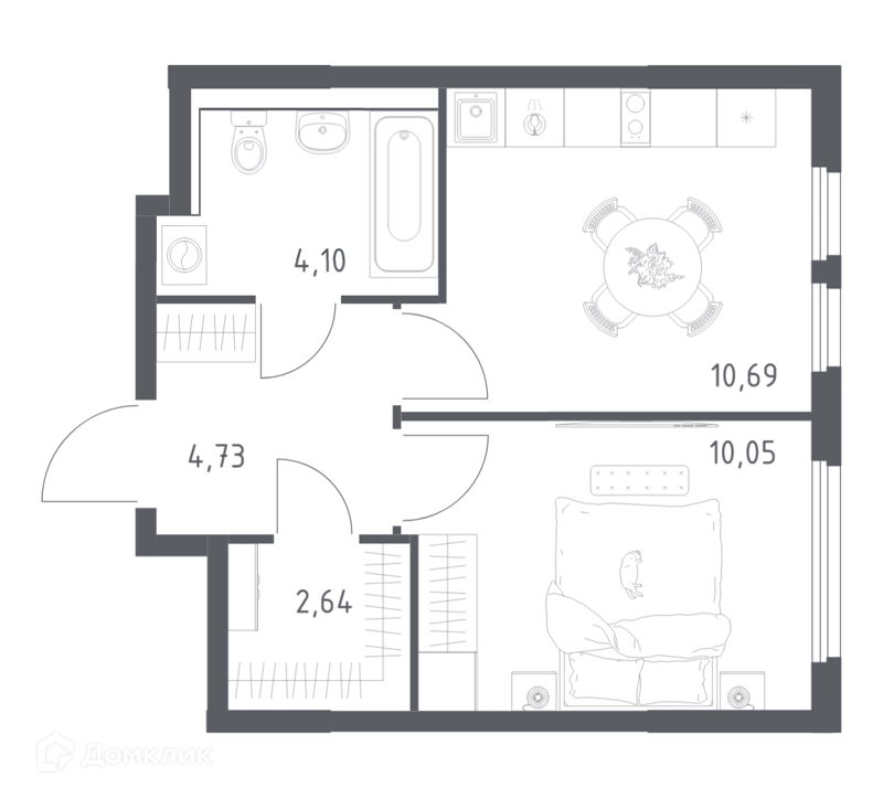 1-комнатная квартира 32.21 м² Пригород Лесное