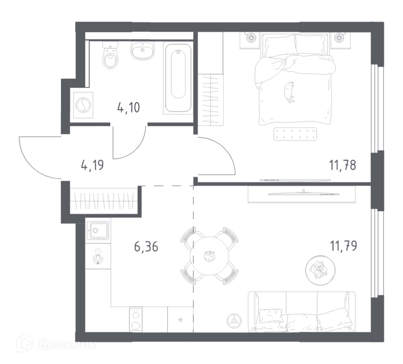 1-комнатная квартира 38.22 м² Пригород Лесное