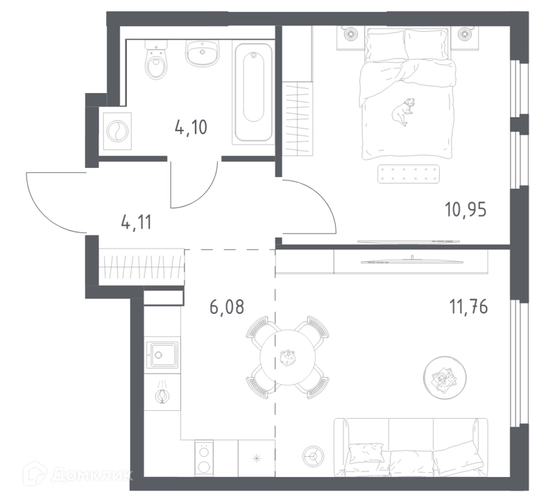 1-комнатная квартира 37 м² Пригород Лесное