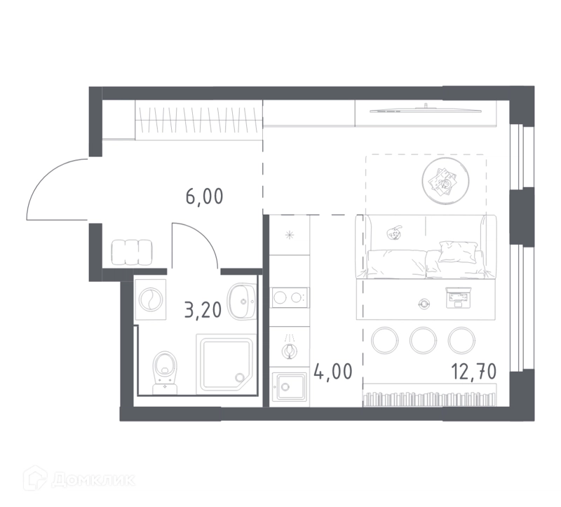Студия 25.9 м² Химки Парк
