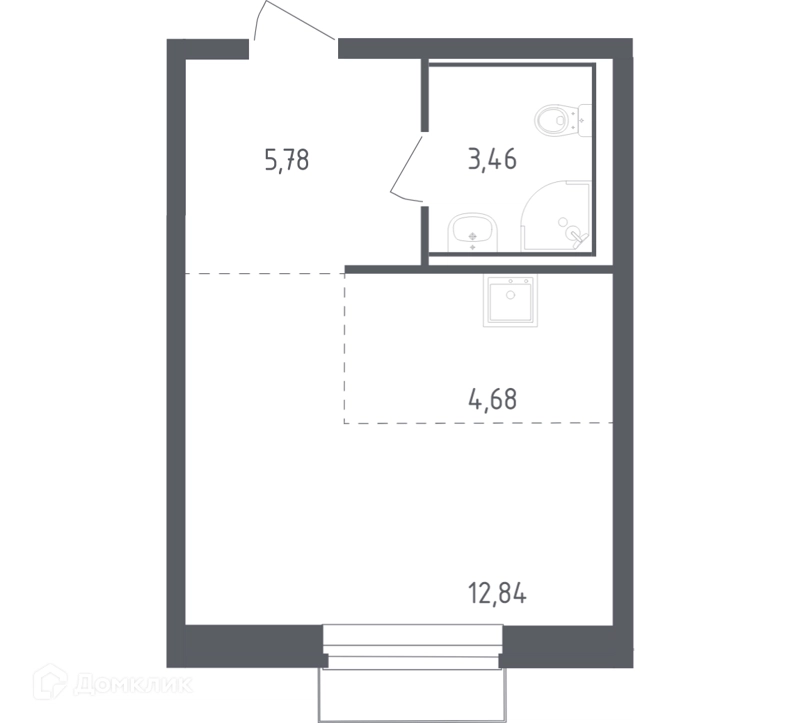 Студия 26.7 м² Рублевский квартал