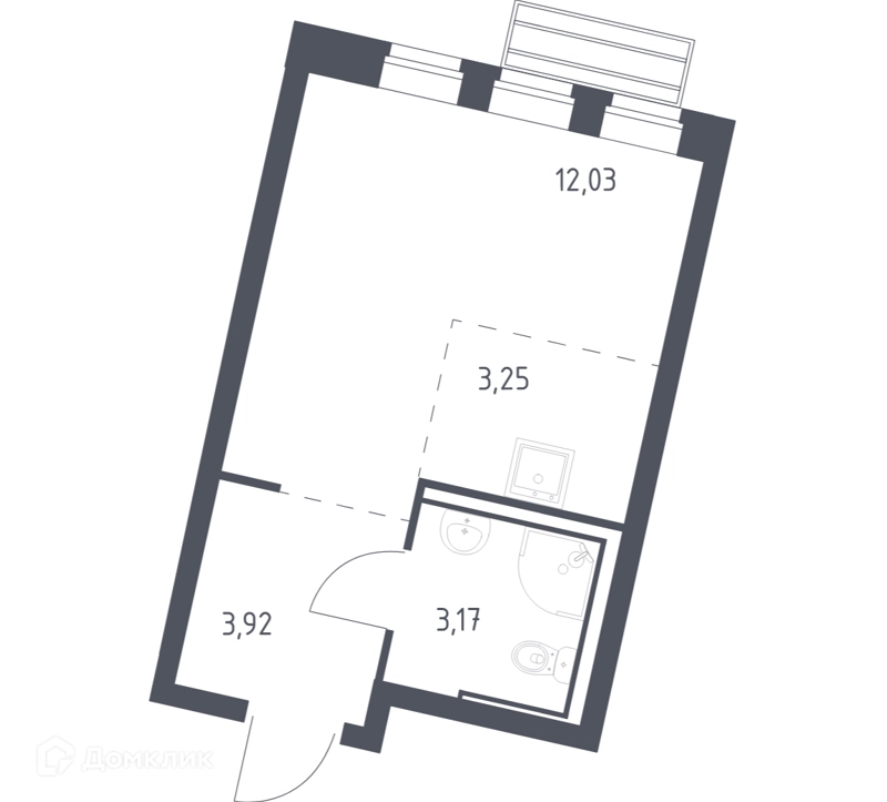 Студия 22.2 м² Рублевский квартал