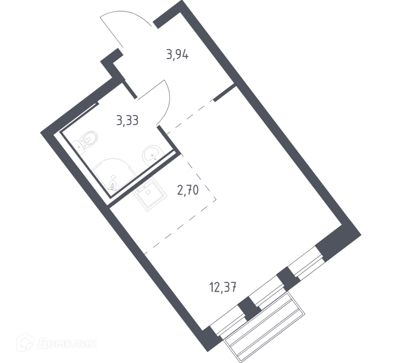 Студия 22.1 м² Рублевский квартал