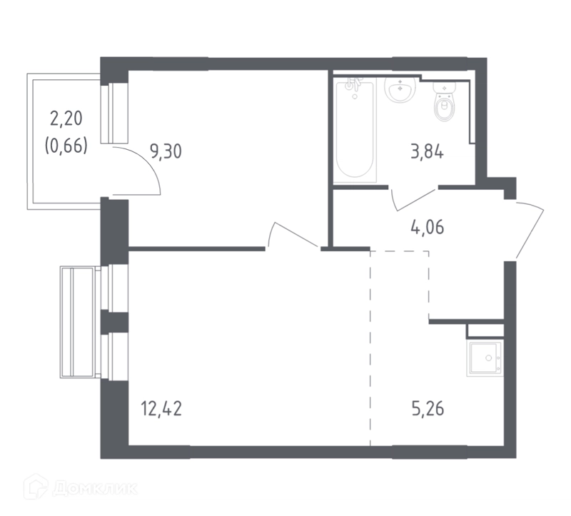 1-комнатная квартира 35.54 м² Рублевский квартал