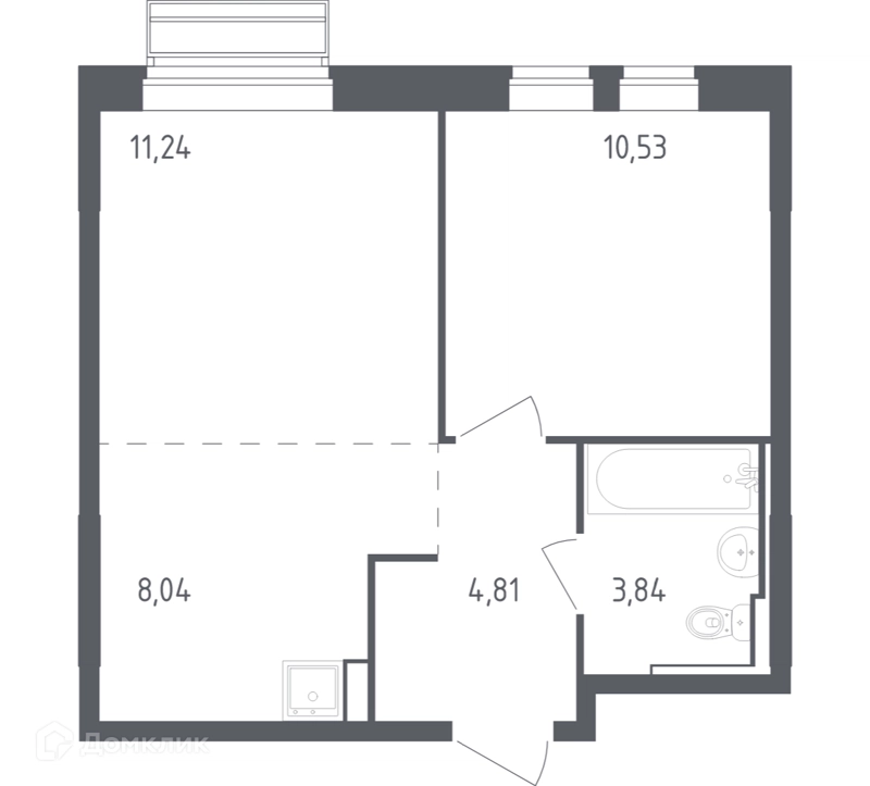 1-комнатная квартира 38.46 м² Рублевский квартал