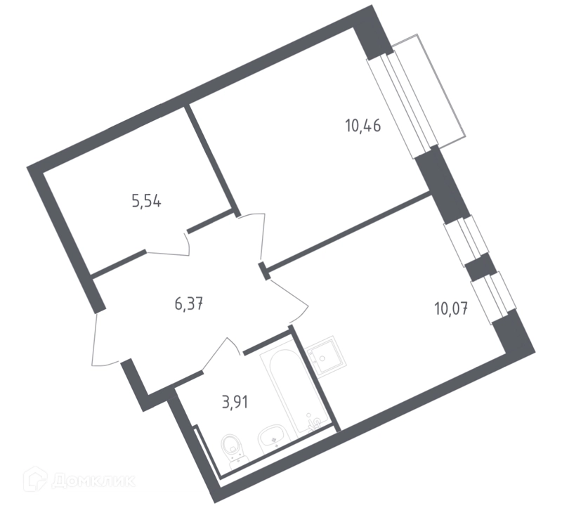 1-комнатная квартира 36 м² Рублевский квартал
