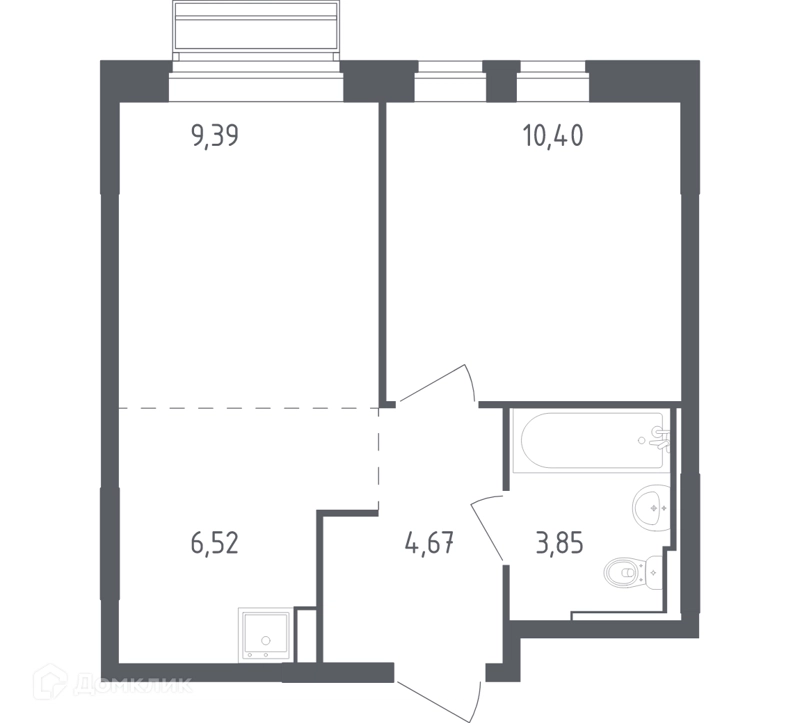 1-комнатная квартира 34.83 м² Рублевский квартал