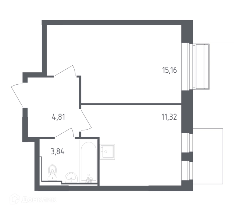 1-комнатная квартира 35.13 м² Рублевский квартал