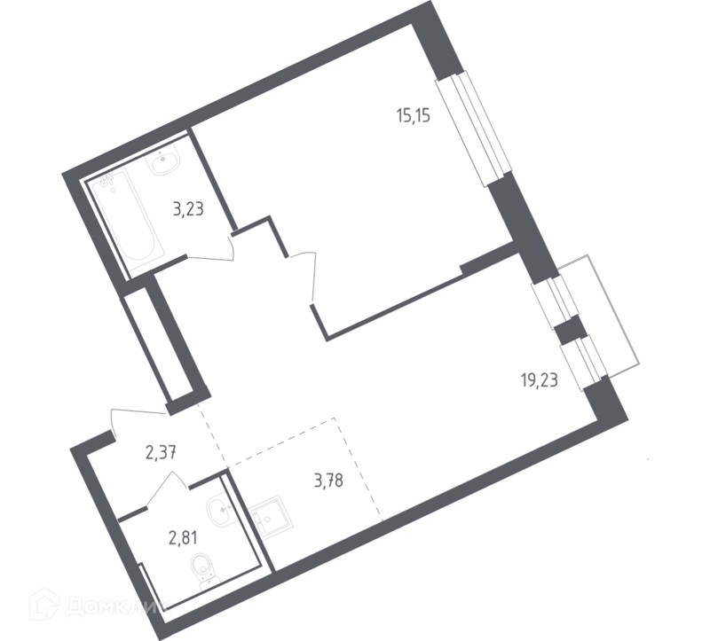 1-комнатная квартира 46.1 м² Рублевский квартал
