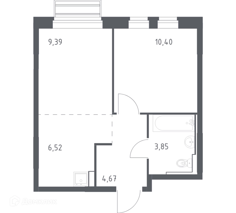 1-комнатная квартира 34.83 м² Рублевский квартал