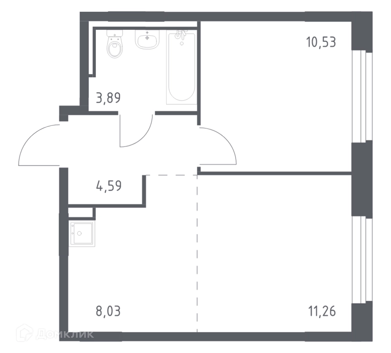 1-комнатная квартира 38 м² Рублевский квартал