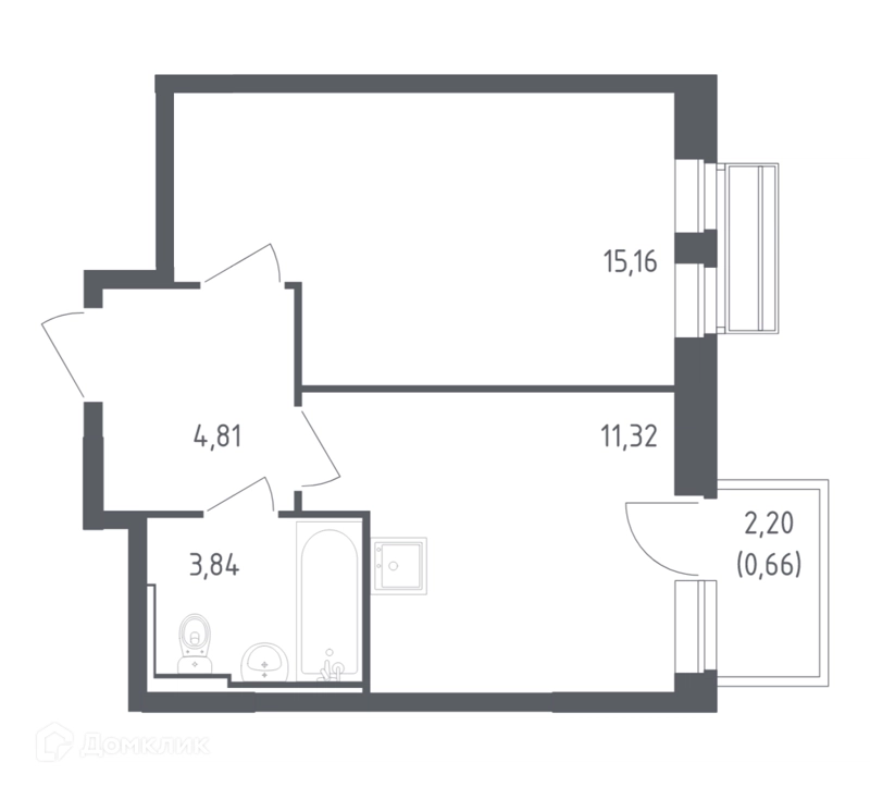 1-комнатная квартира 35.79 м² Рублевский квартал