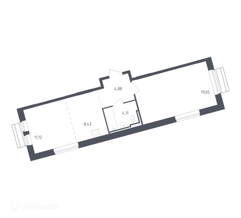 1-комнатная квартира 47.9 м² Рублевский квартал
