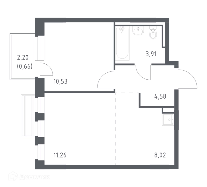 1-комнатная квартира 38.2 м² Рублевский квартал