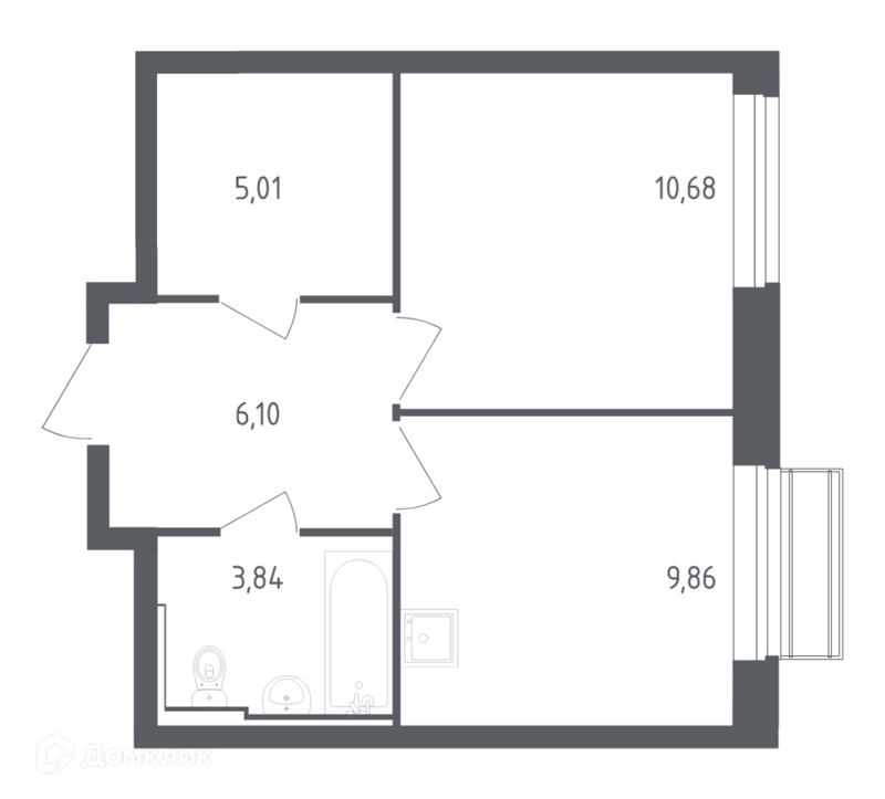1-комнатная квартира 35.49 м² Рублевский квартал