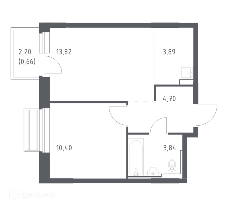 1-комнатная квартира 37.31 м² Рублевский квартал